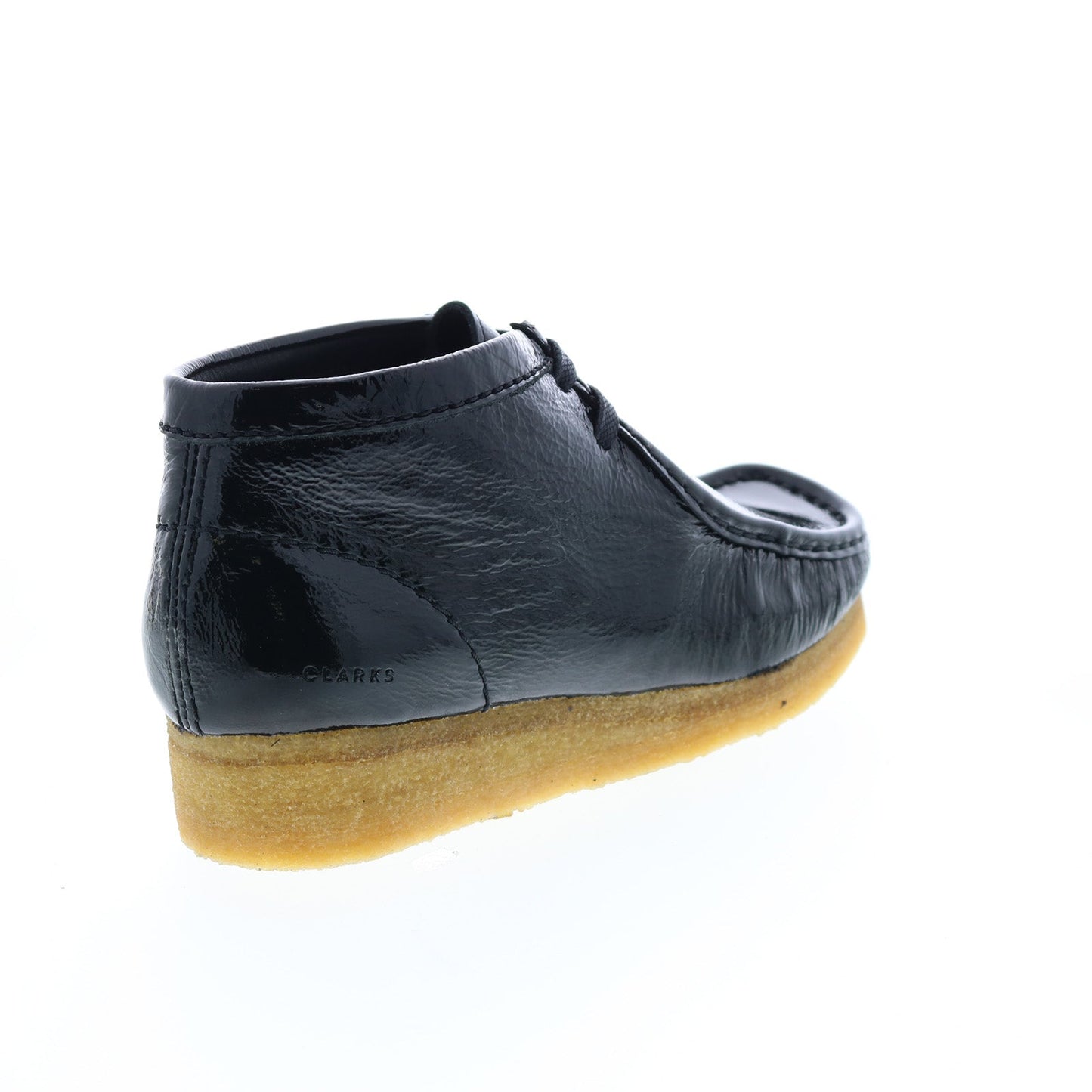 Clarks Wallabee Boot 26154804 Womens Black Patent Leather Chukkas Boots