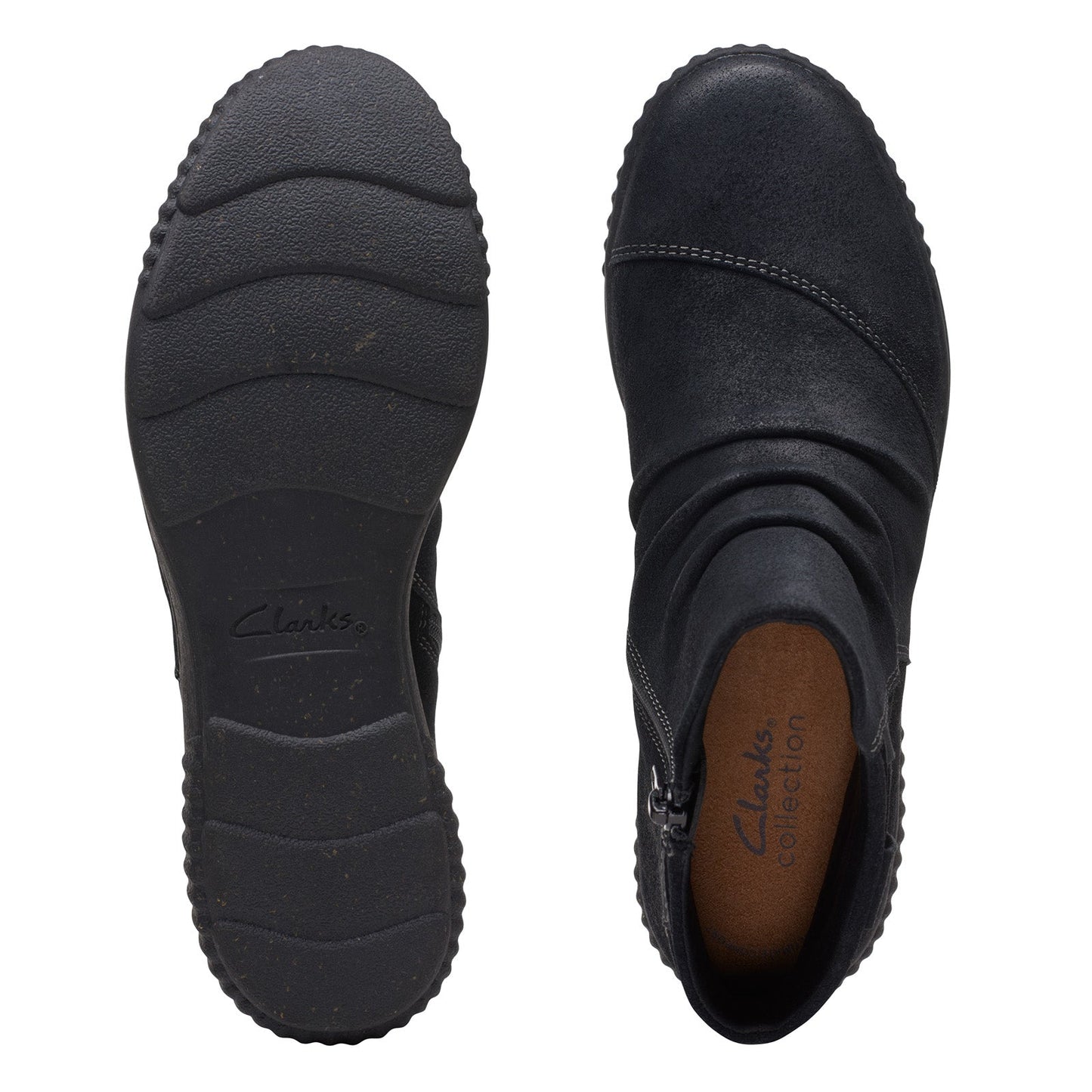 Clarks Caroline Derby 26174158 Womens Black Suede Ankle & Booties Boots