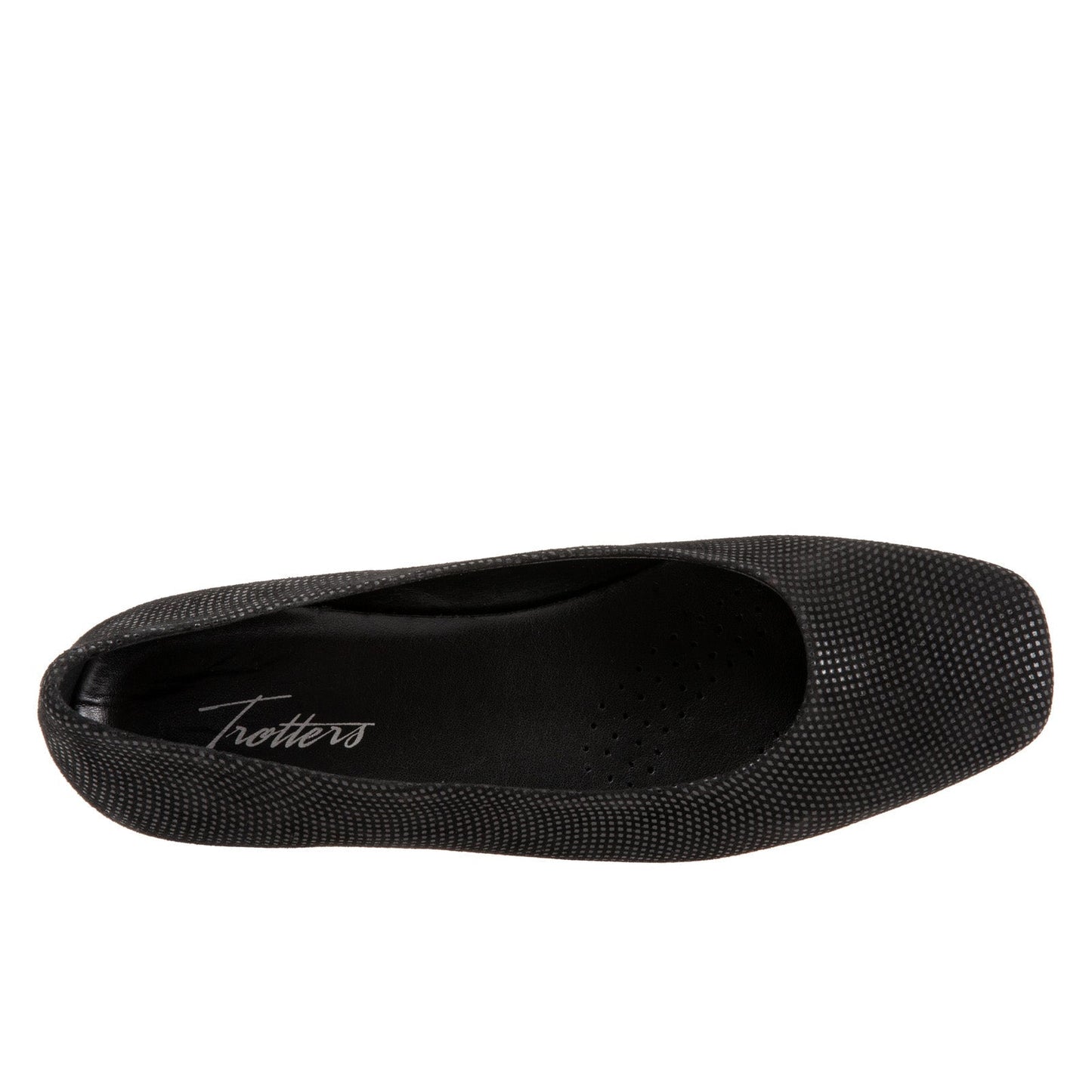 Trotters Honor T2057-004 Womens Black Narrow Leather Ballet Flats Shoes