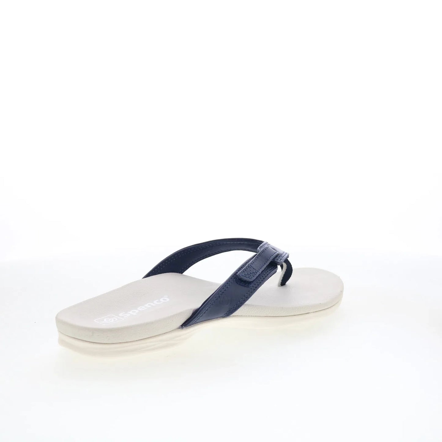 Spenco Ava SP1137PEA Womens Blue Leather Slip On Flip-Flops Sandals Shoes