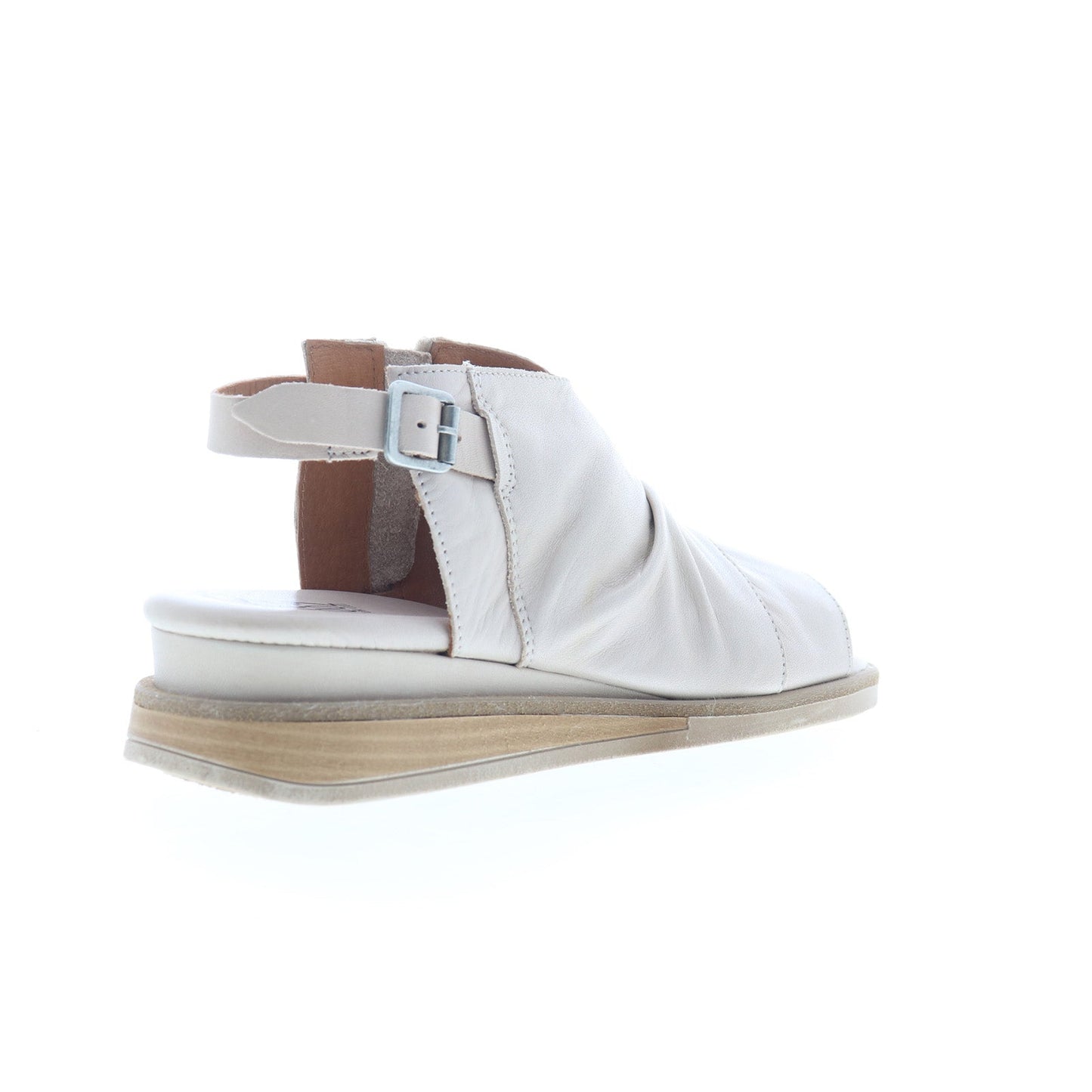 Miz Mooz Conor Womens Beige Leather Zipper Slingback Sandals Shoes