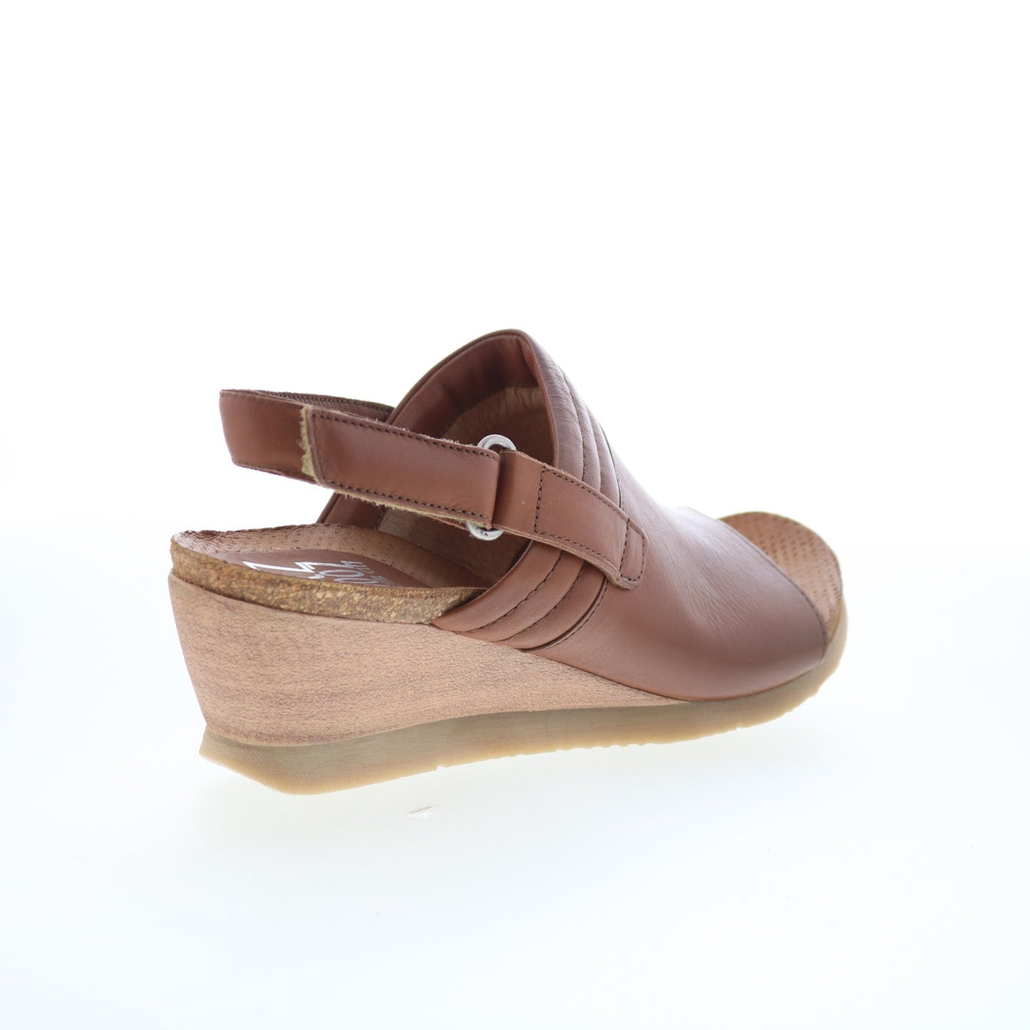 Miz Mooz Sabina Womens Brown Leather Strap Wedges Sandals Shoes