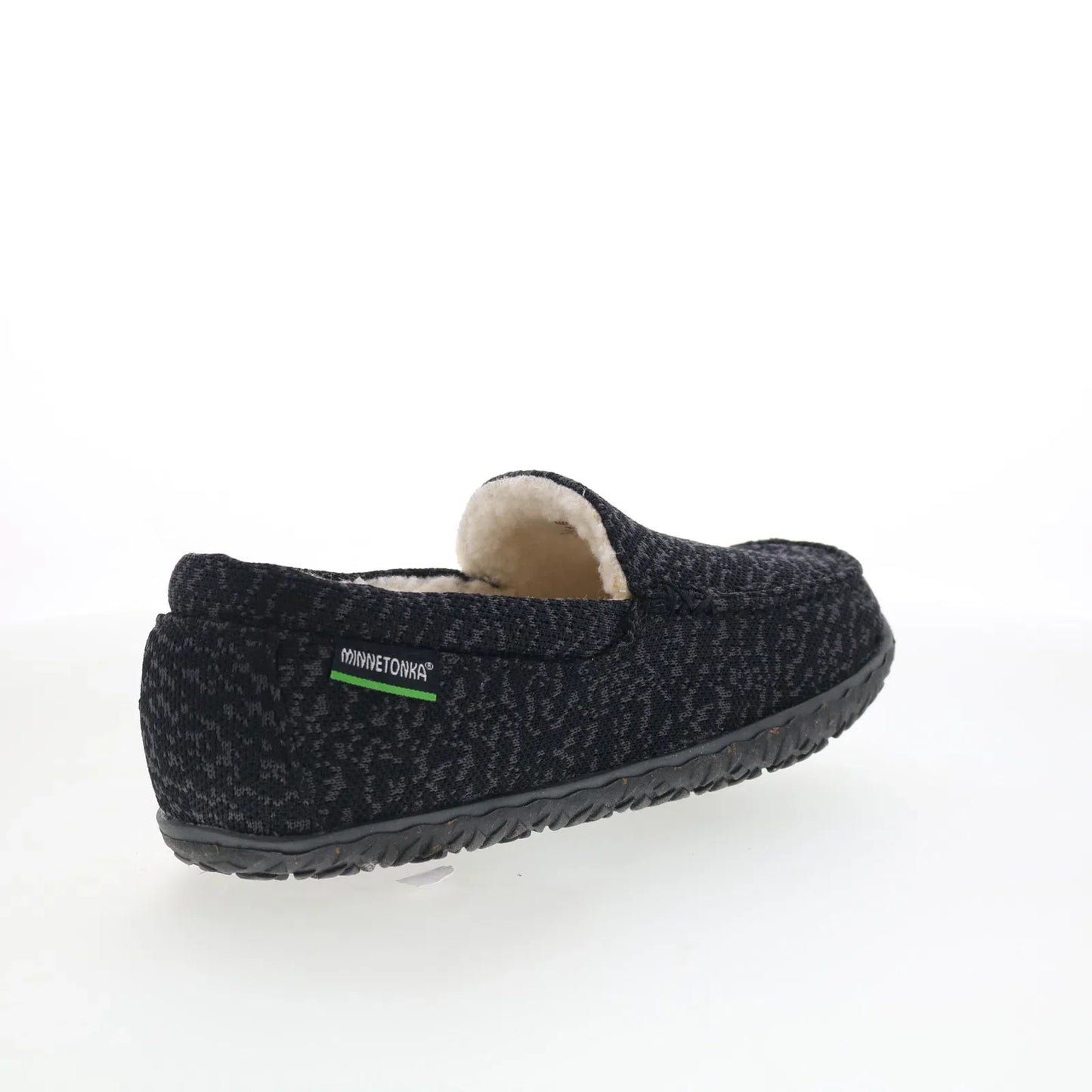 Minnetonka Eco Elm 4609 Womens Black Canvas Moccasin Slippers Shoes