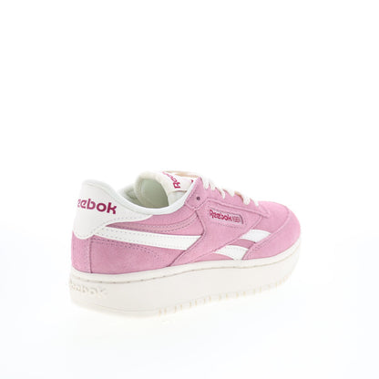 Reebok Club C Double Revenge Womens Pink Suede Lifestyle Sneakers Shoes