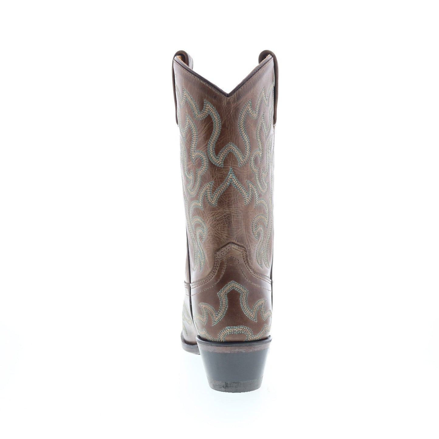 Jama Old West 18051 Womens Brown Leather Slip On Cowboy Western Boots