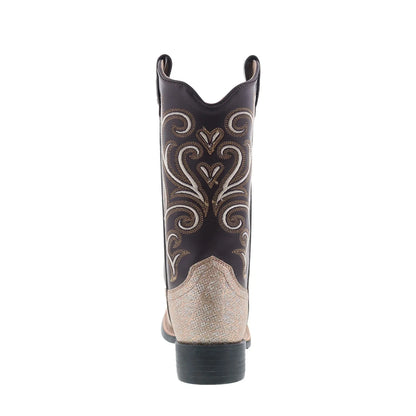 Jama Old West Medium Square Toe 18125 Womens Brown Cowboy Western Boots
