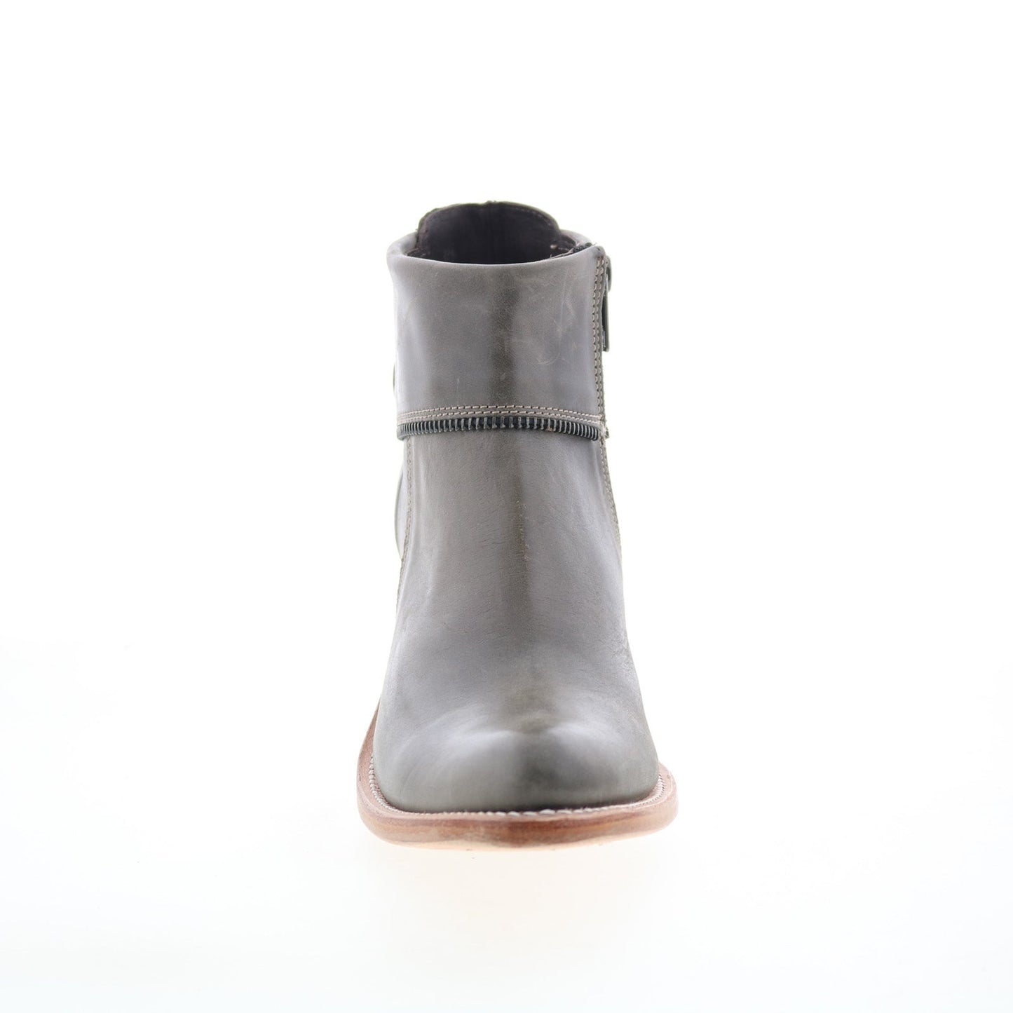 Jama Old West Snip Toe 18161 Womens Gray Leather Zipper Western Boots