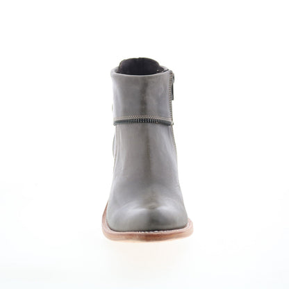 Jama Old West Snip Toe 18161 Womens Gray Leather Zipper Western Boots
