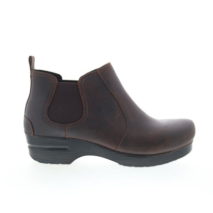 Dansko Frankie 232-780202 Womens Brown Leather Slip On Chelsea Boots