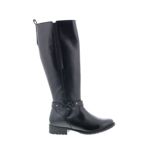 Clarks Plaza Market 26112346 Womens Black Leather Zipper Equestrian Boots