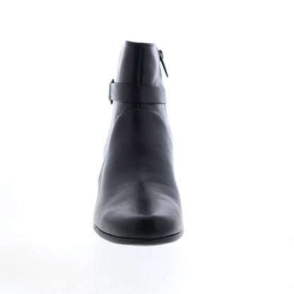 Clarks Un Damson Mid 26144675 Womens Black Leather Ankle & Booties Boots