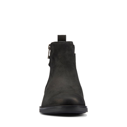 Clarks Memi LO 26162170 Womens Black Nubuck Zipper Ankle & Booties Boots