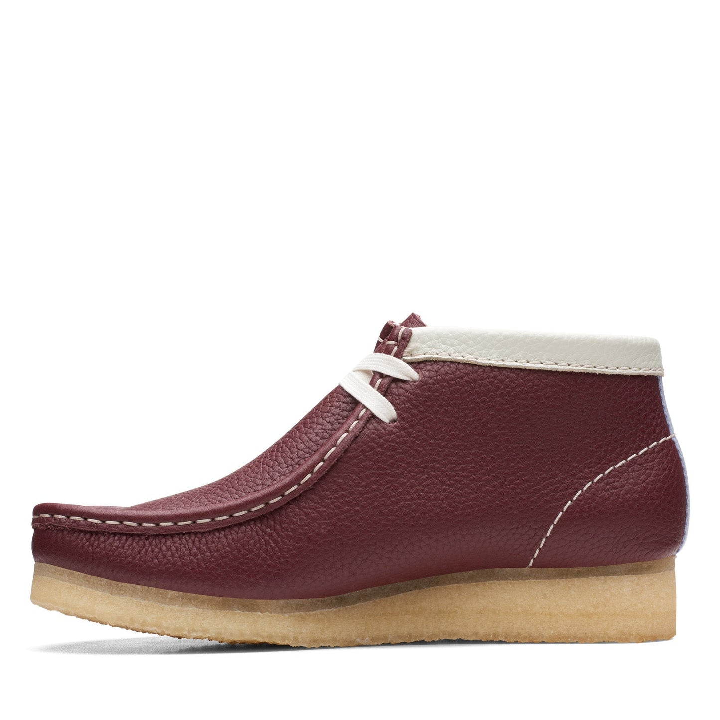 Clarks Wallabee Boot 26166098 Womens Burgundy Leather Lace Up Chukkas Boots