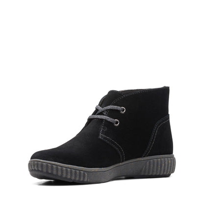 Clarks Magnolia Charm 26167480 Womens Black Suede Ankle & Booties Boots