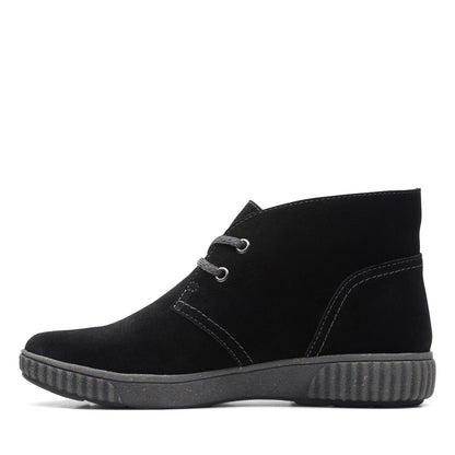 Clarks Magnolia Charm 26167480 Womens Black Suede Ankle & Booties Boots