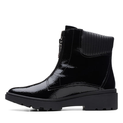 Clarks Calla Zip 26167694 Womens Black Leather Zipper Casual Dress Boots