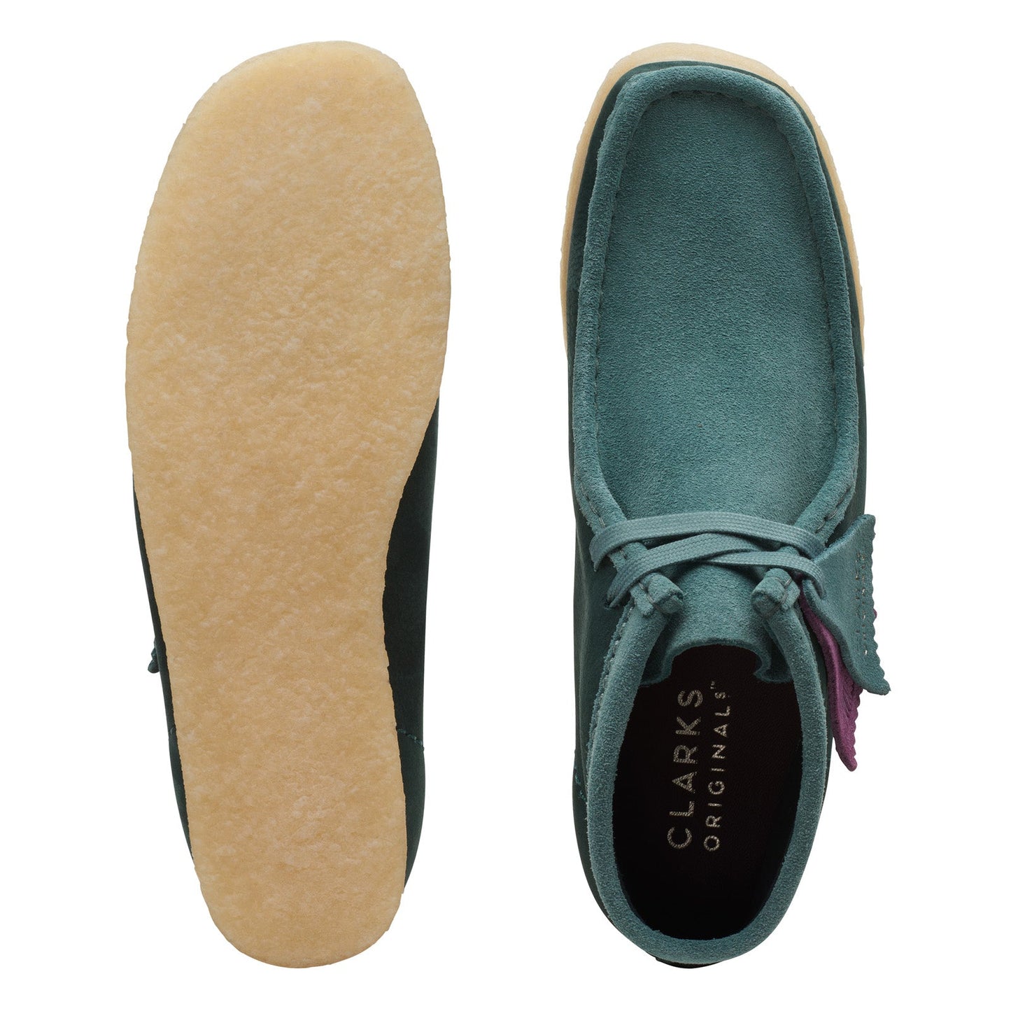 Clarks Wallabee Boot 26167942 Womens Green Leather Lace Up Chukkas Boots