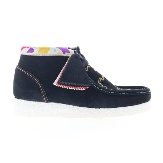 Clarks Wallabee Boot One School 26168582 Womens Black Suede Chukkas Boots