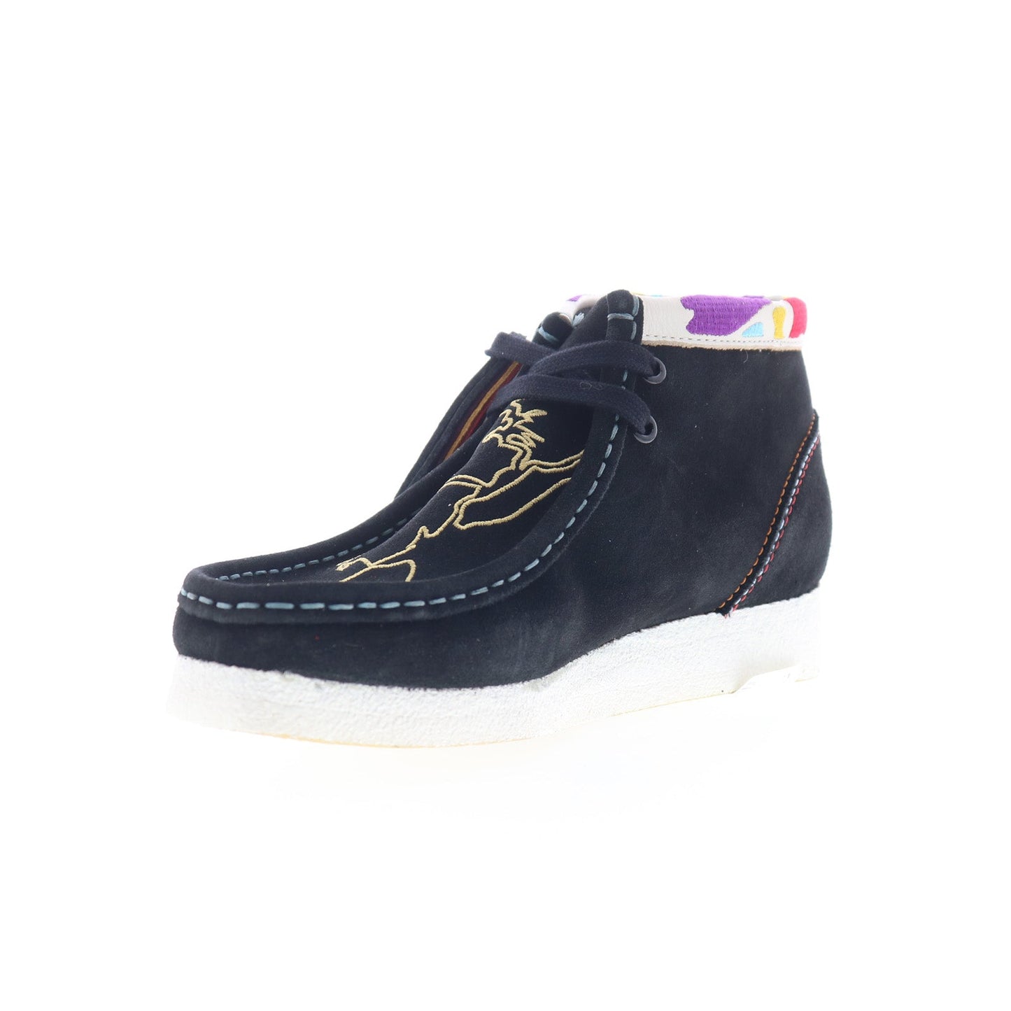 Clarks Wallabee Boot One School 26168582 Womens Black Suede Chukkas Boots