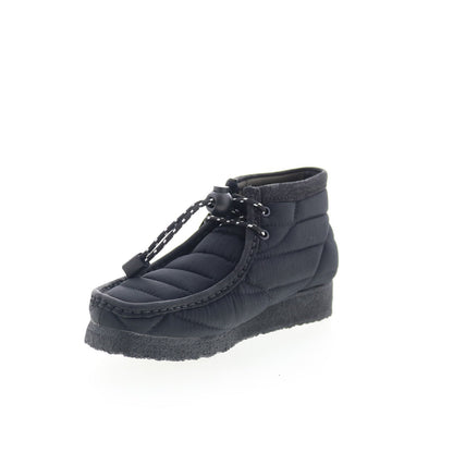 Clarks Wallabee Boot 26168587 Womens Black Canvas Lace Up Chukkas Boots