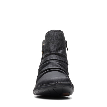 Clarks Un Loop Top 26168673 Womens Black Leather Ankle & Booties Boots