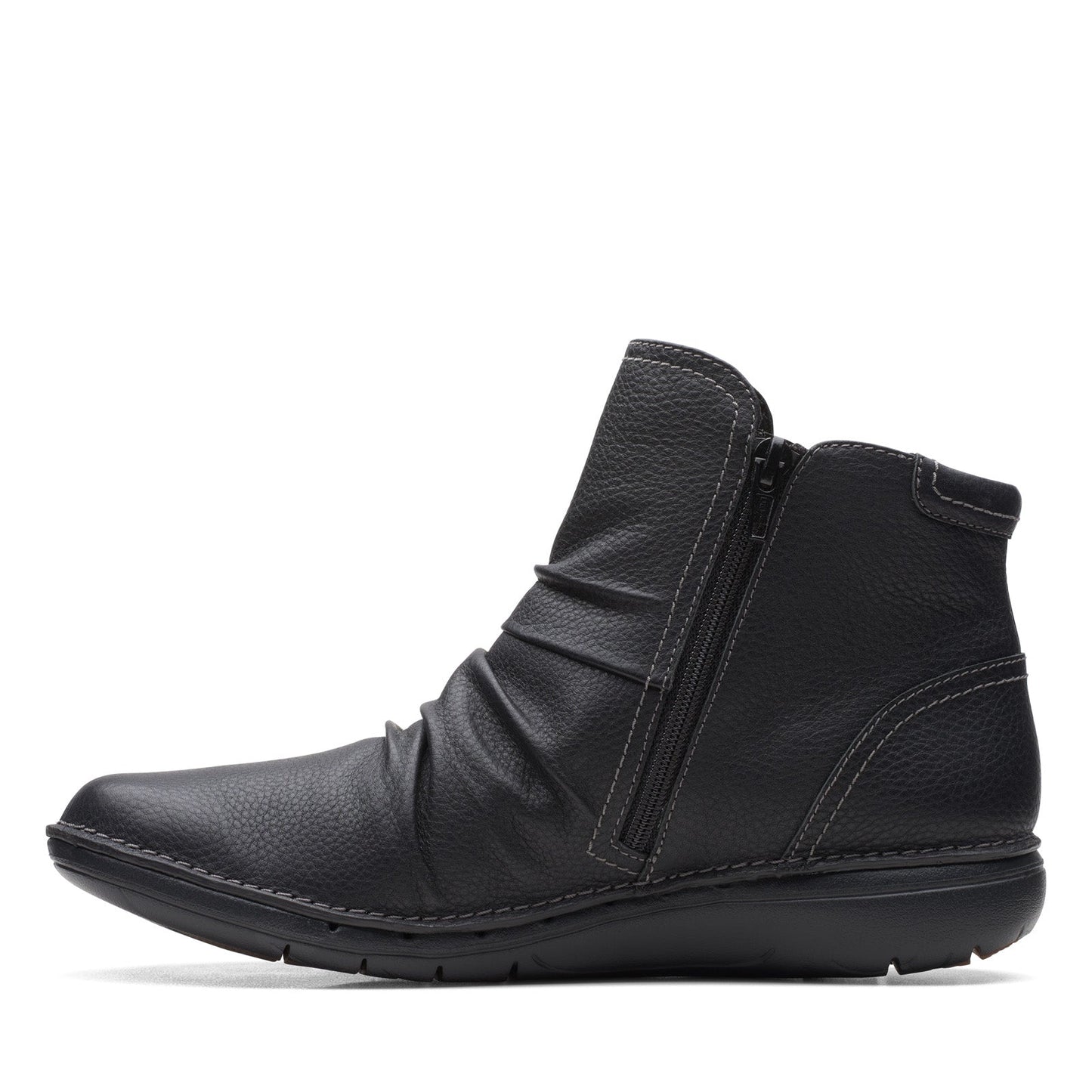 Clarks Un Loop Top 26168673 Womens Black Leather Ankle & Booties Boots
