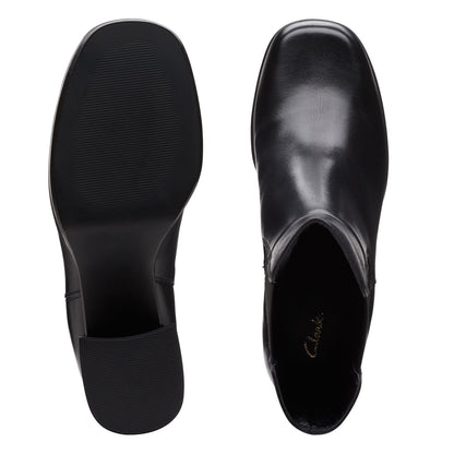 Clarks Pique Up 26172271 Womens Black Leather Slip On Chelsea Boots