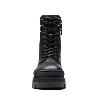 Clarks Orianna 2 Hike 26174060 Womens Black Leather Lace Up Casual Boots
