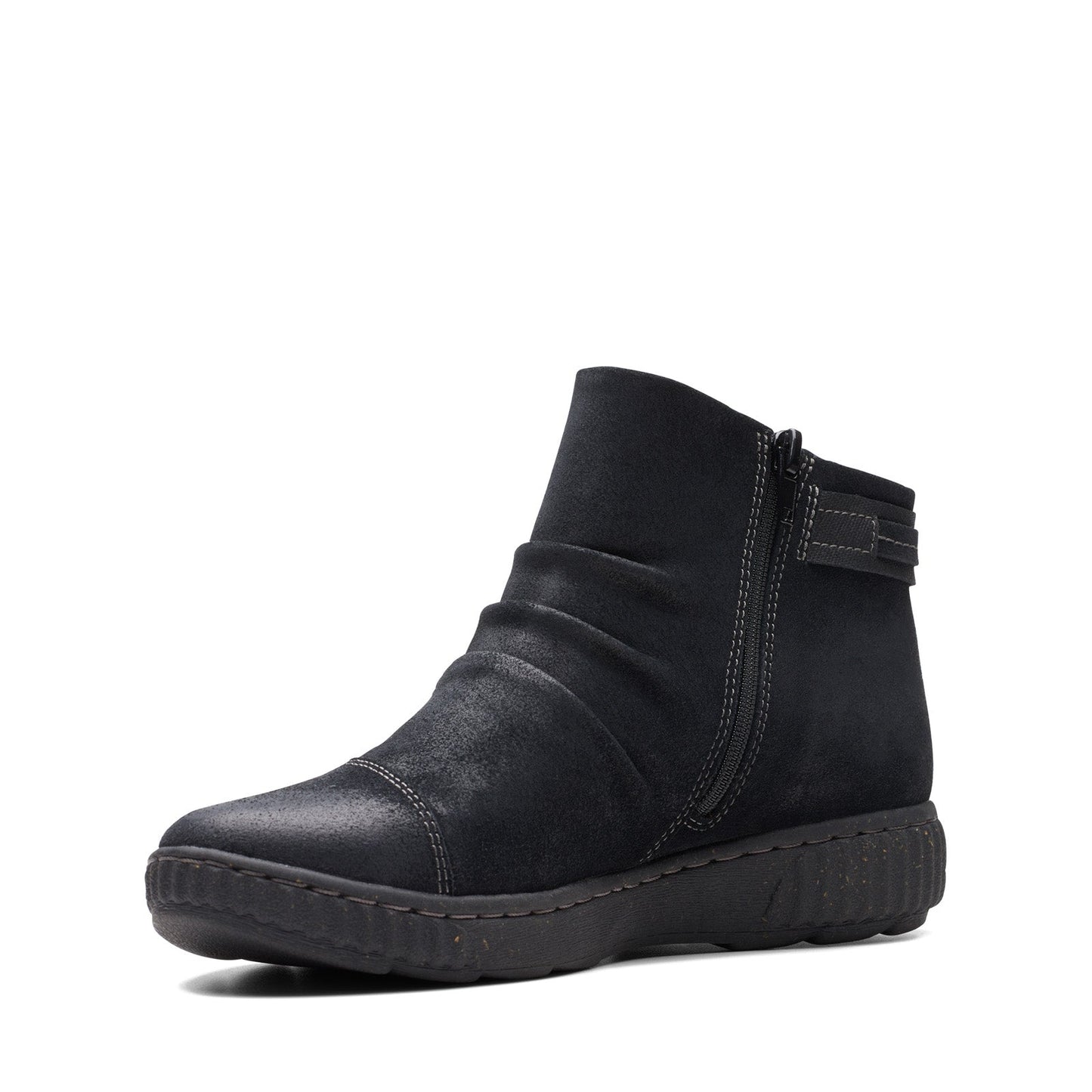 Clarks Caroline Derby 26174158 Womens Black Suede Ankle & Booties Boots