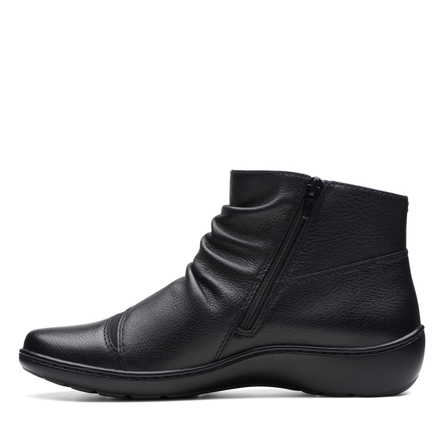 Clarks Cora Derby 26174189 Womens Black Wide Leather Ankle & Booties Boots