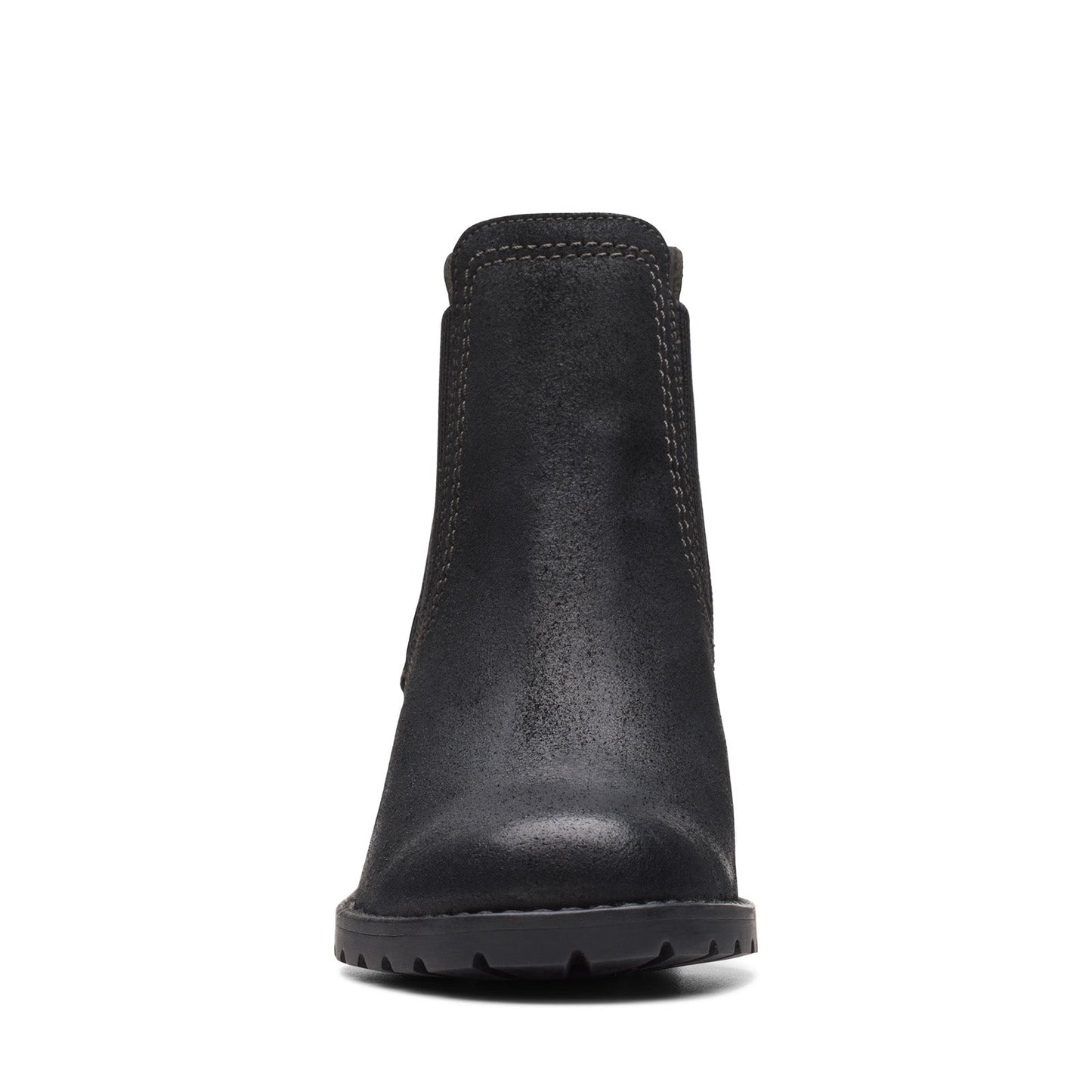 Clarks Leda Up 26174962 Womens Black Suede Zipper Ankle & Booties Boots