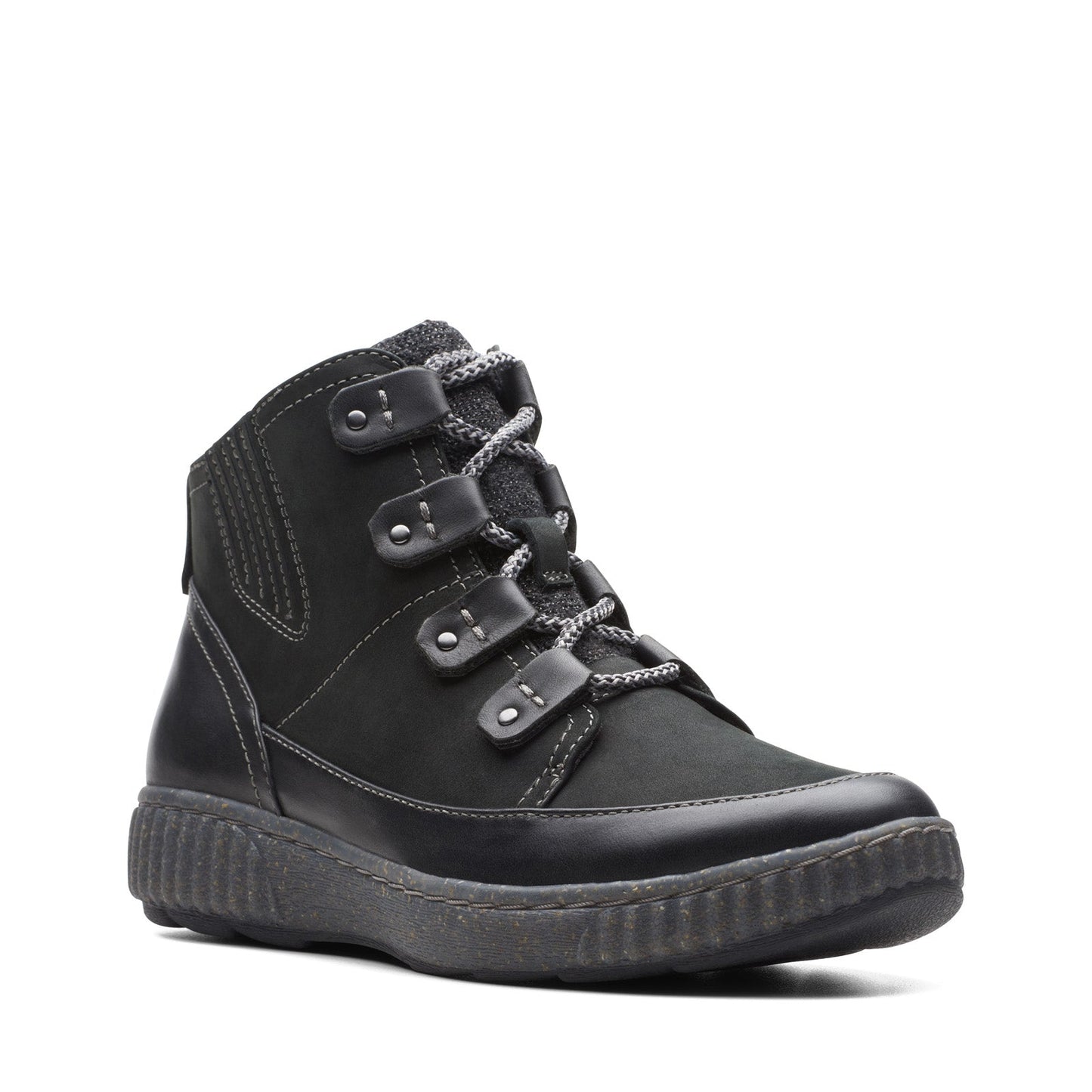 Clarks Magnolia Moon 26174976 Womens Black Wide Nubuck Casual Dress Boots