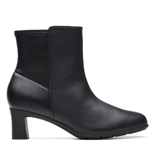 Clarks Neiley Jane 26175177 Womens Black Leather Ankle & Booties Boots