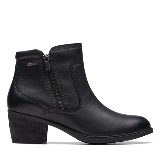Clarks Neva Zip Waterproof 26175199 Womens Black Ankle & Booties Boots
