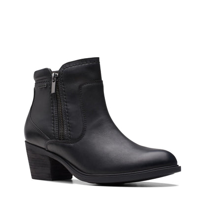 Clarks Neva Zip Waterproof 26175199 Womens Black Ankle & Booties Boots
