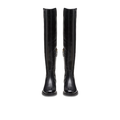 Clarks Renewal Up 26178757 Womens Black Leather Zipper Over The Knee Boots