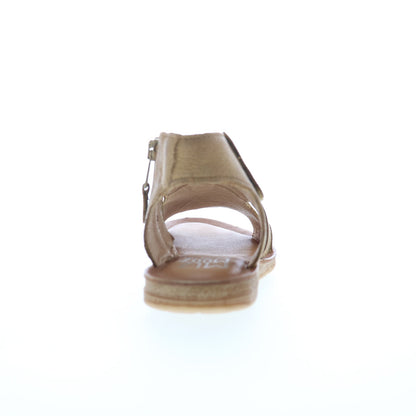 Miz Mooz Finnley Womens Brown Leather Zipper Strap Sandals Shoes
