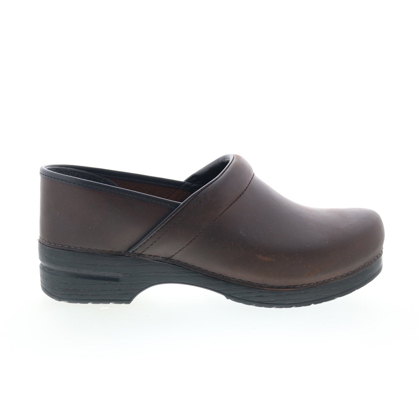Dansko Professional Antique Womens Brown Wide Clog Flats Shoes
