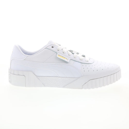 Puma Cali 36915501 Womens White Leather Lace Up Lifestyle Sneakers Shoes