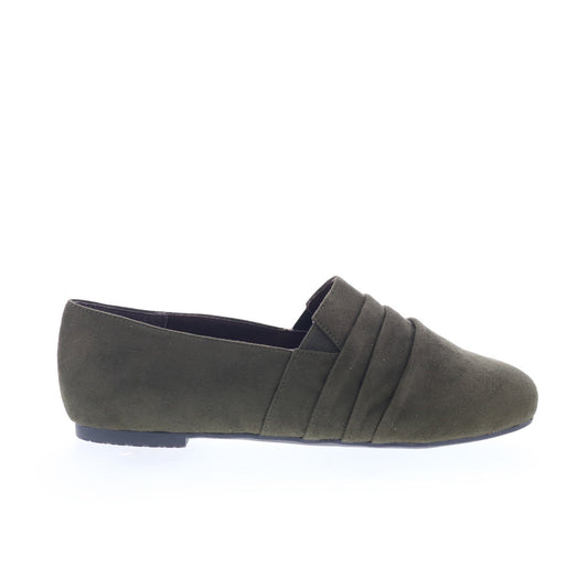 Ros Hommerson Donut 63002-66 Womens Green Narrow Suede Loafer Flats Shoes