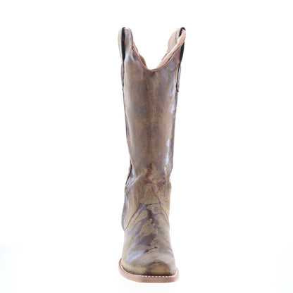 Outlaw 14" Tan Hand Painted Goat 70115 Womens Brown Leather Western Boots