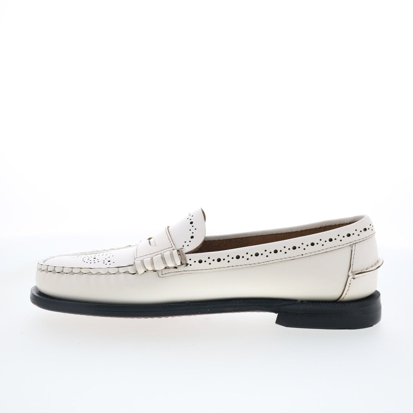 Sebago Dan Perf 73116CW-911 Womens White Loafers & Slip Ons Penny Shoes