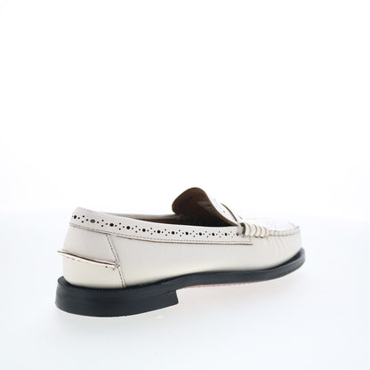 Sebago Dan Perf 73116CW-911 Womens White Loafers & Slip Ons Penny Shoes