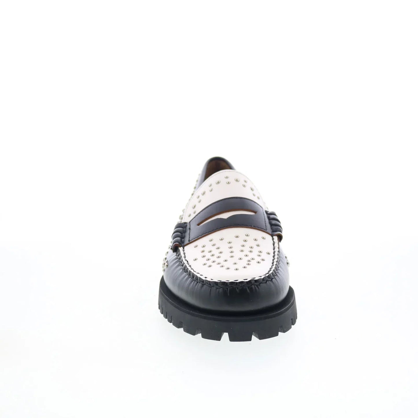 Sebago Dan Lug Studs 731278W-987 Womens Black Loafers & Slip Ons Penny Shoes