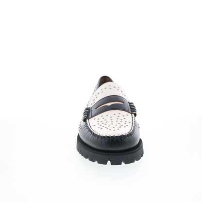 Sebago Dan Lug Studs 731278W-987 Womens Black Loafers & Slip Ons Penny Shoes