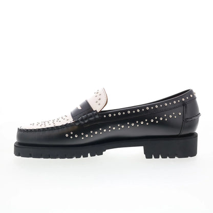 Sebago Dan Lug Studs 731278W-987 Womens Black Loafers & Slip Ons Penny Shoes