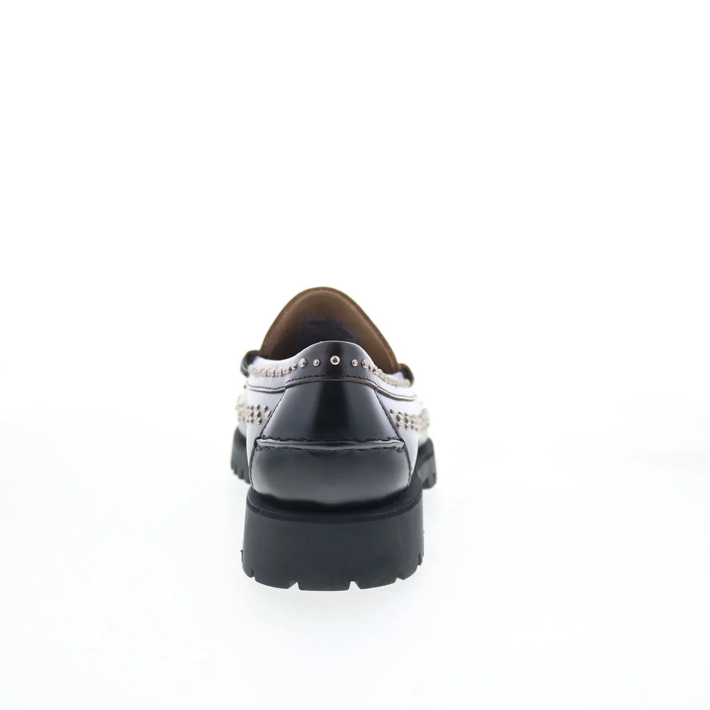 Sebago Dan Lug Studs 731278W-987 Womens Black Loafers & Slip Ons Penny Shoes