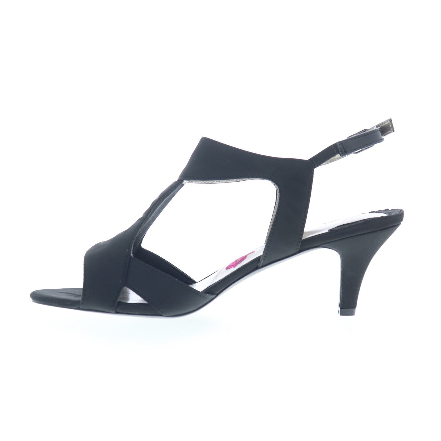 Ros Hommerson Lucky 75062-97 Womens Black Wide Canvas Strap Heels Shoes