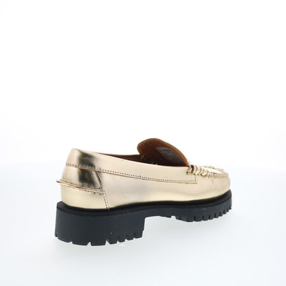 Sebago Dan Met Lug 761127W-989 Womens Gold Loafers & Slip Ons Penny Shoes
