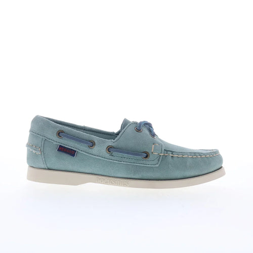 Sebago Portland Roughout Womens Green Suede Loafers & Slip Ons Boat Shoes
